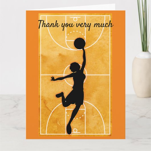 Basketball Vielen Dank vom Spieler Dankeskarte (Vorderseite)
