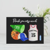Basketball Vielen Dank vom Spieler Dankeskarte (Stehend Vorderseite)