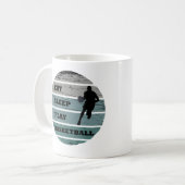 Basketball Vintag essen Kaffeetasse (Vorderseite Links)