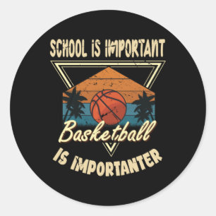 Basketball Vintag Slogan Funny Runder Aufkleber