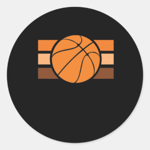 Basketball Vintag Sunset Runder Aufkleber