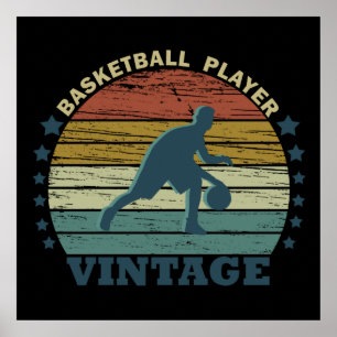 Basketball-Vintage-Spieler Poster