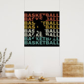 Basketball-Vintager Spieler Poster (Küche)