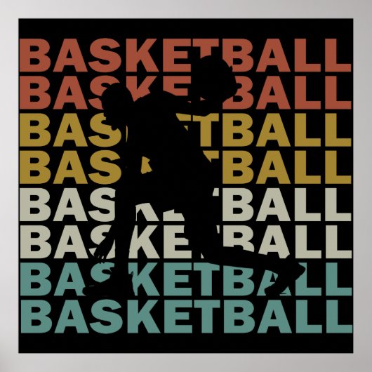 Basketball-Vintager Spieler Poster (Vorne)