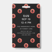 Basketball VIP Event Foto Geburtstag Ausweis (Rückseite)