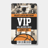 Basketball VIP Geburtstagsparty Guest Pass Ausweis (Rückseite)
