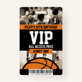 Basketball VIP Geburtstagsparty Guest Pass Ausweis (Rückseite)