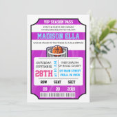 BASKETBALL VIP TICKET Bar Bat Mitzvah Einladung (Stehend Vorderseite)