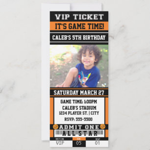 BASKETBALL VIP-TICKET-FOTO Party-Einladung Einladung