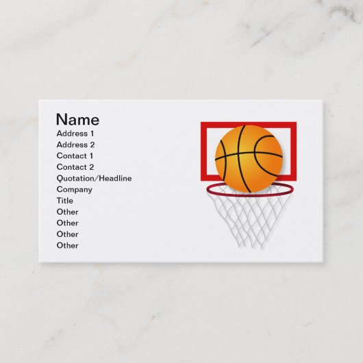 Basketball Visitenkarte (Vorderseite)