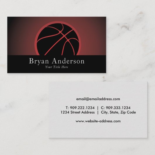 Basketball-Visitenkarte Visitenkarte (Vorne/Hinten)