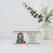 Basketball-Visitenkarten (Grün) Visitenkarte (Stehend Vorderseite)