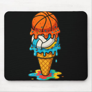 Basketball Volleyball Eiscreme Tropfen farbenfroh Mousepad