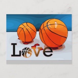Basketball vom Spieler mit Liebe Valentinstag  Feiertagspostkarte