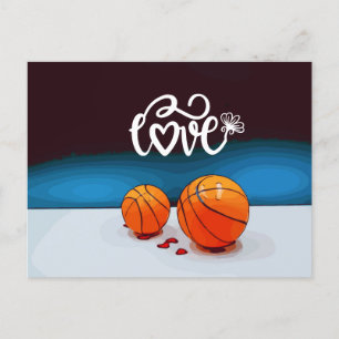 Basketball von Spieler mit Liebe Valentinstag Feiertagspostkarte