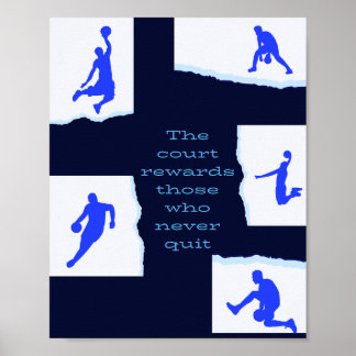 Basketball-Wandkunst Nie aufgeben Poster