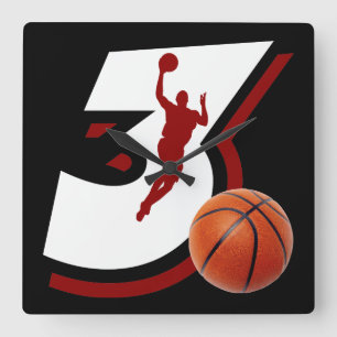 Basketball-Wanduhr Quadratische Wanduhr
