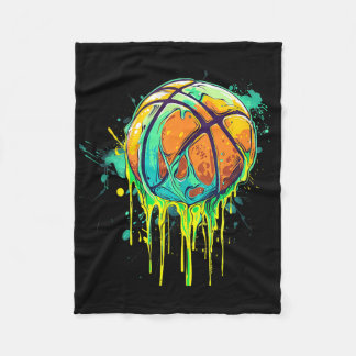 Basketball Wasserfarbe Zeichnend Artwork Basketbal Fleecedecke