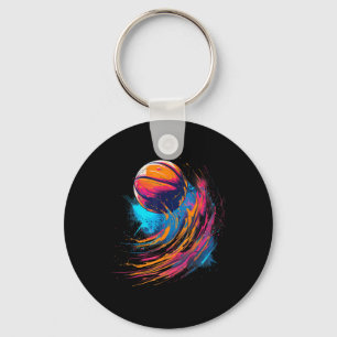 Basketball Wasserfarben Artwork Basketball Oberstl Schlüsselanhänger