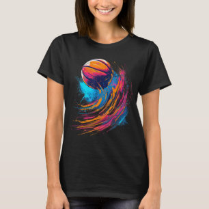 Basketball Wasserfarben Artwork Basketball Oberstl T-Shirt