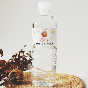 Basketball Wasserflasche Etikett Geburtstagsdusche