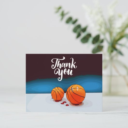 Basketball Wedding Vielen Dank Postcard Postkarte (Stehend Vorderseite)
