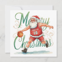 Basketball Weihnachten als Weihnachtsmann spielen