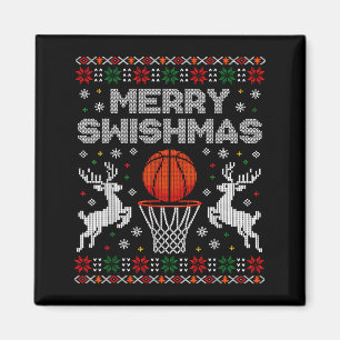 Basketball Weihnachten Hässlicher Pullover Merry S Magnet