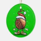 Basketball-Weihnachten Keramikornament (Links)