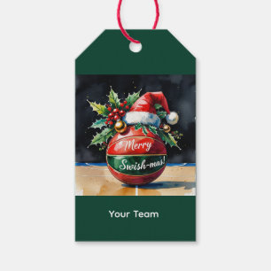 Basketball Weihnachten mit dem Namen Ihres Teams t Geschenkanhänger