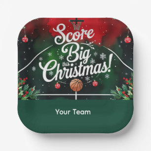 Basketball Weihnachten mit dem Namen Ihres Teams t Pappteller