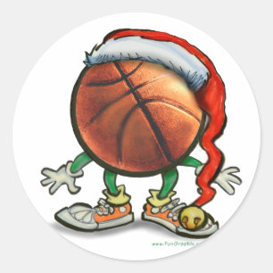 Basketball-Weihnachten Runder Aufkleber