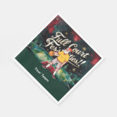 Basketball Weihnachten Thema mit Name Serviette (Ecke)