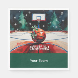 Basketball Weihnachten Thema mit Name Serviette