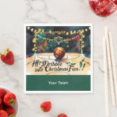 Basketball Weihnachten Thema mit Name Serviette (Beispiel)
