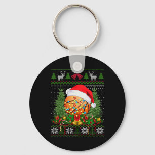 Basketball Weihnachten Ugly Familiengeschenke Spor Schlüsselanhänger