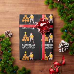 Basketball Weihnachten vom Weihnachtsmann für den  Geschenkpapier