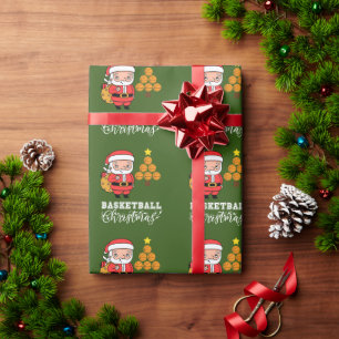 Basketball Weihnachten vom Weihnachtsmann für den Geschenkpapier