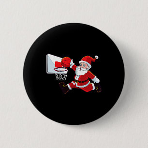 Basketball Weihnachten Weihnachtsmann Slam Dunk Me Button