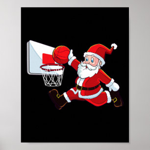 Basketball Weihnachten Weihnachtsmann Slam Dunk Me Poster