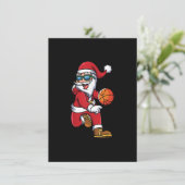 Basketball Weihnachts-Dunk Cool Sport X-Mas P Einladung (Stehend Vorderseite)