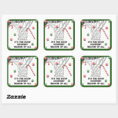 Basketball Weihnachts Klassischer Round-Sticker Quadratischer Aufkleber (Blatt)