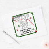 Basketball Weihnachts Klassischer Round-Sticker Quadratischer Aufkleber (Umschlag)