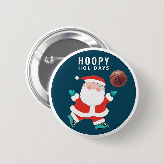 Basketball Weihnachts-Kleine Geschenk Button (Vorne & Hinten)