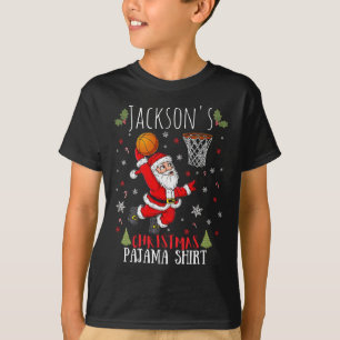 Basketball Weihnachts-Pajama-Hemd für Kinder T-Shirt