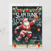 BASKETBALL Weihnachts-Party Aquarell Einladung (Vorderseite)