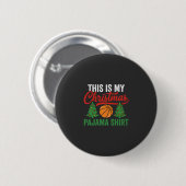 Basketball-Weihnachts-Pyjama-Shirt Button (Vorne & Hinten)