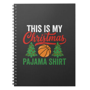 Basketball-Weihnachts-Pyjama-Shirt Notizblock