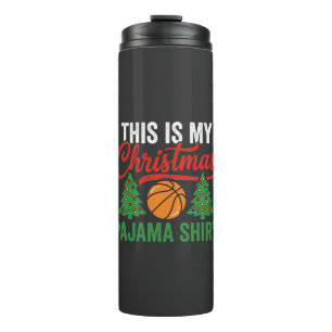 Basketball-Weihnachts-Pyjama-Shirt Thermosbecher