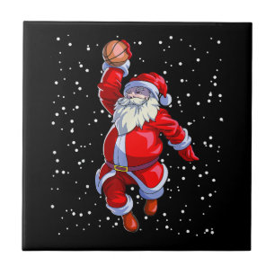 Basketball Weihnachts-Shirt Männer Boys Basketball Fliese